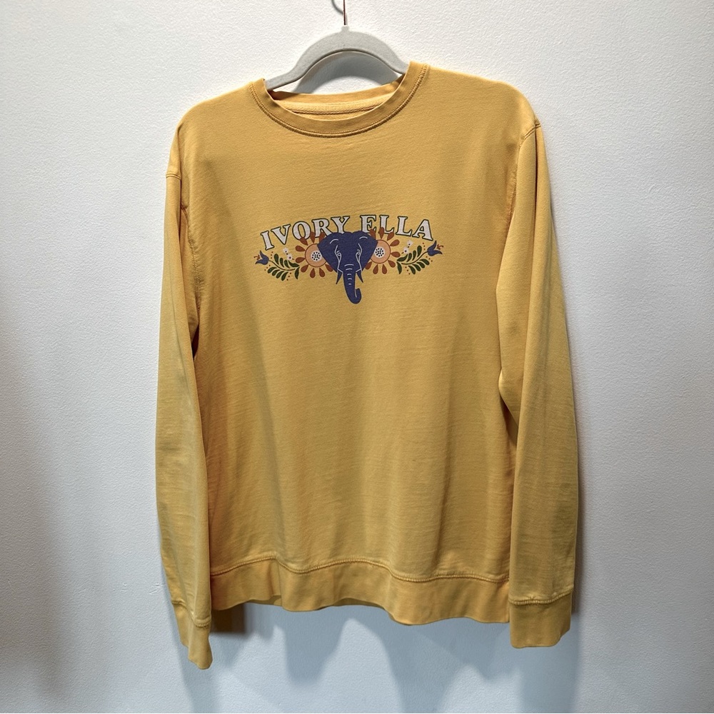 Ivory Ella 100% Organic Cotton Crewneck Pullover Sweater Women’s size Small